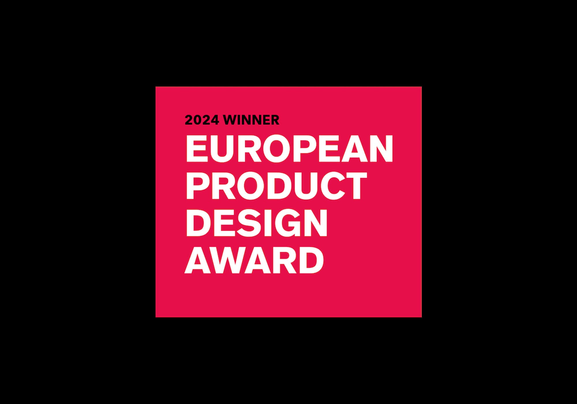 European Product Design Award 2024 winner logo celebrating MOD LUXE's SPLENDOUR Champagne Sabre, honored for its innovative craftsmanship and contemporary design excellence.