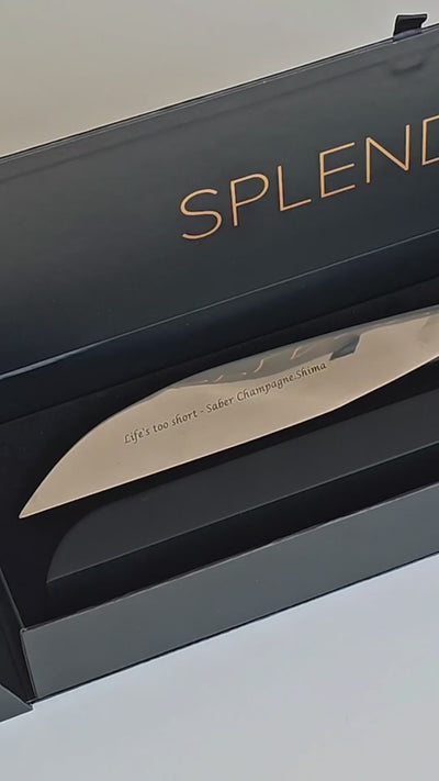 Unboxing the SPLENDOUR Champagne Sabre by MOD LUXE – a personalised engraved champagne sabre presented in a luxurious gift box, crafted for unforgettable celebrations and elegant gifting. The perfect luxury gift for weddings, anniversaries, and special occasions.